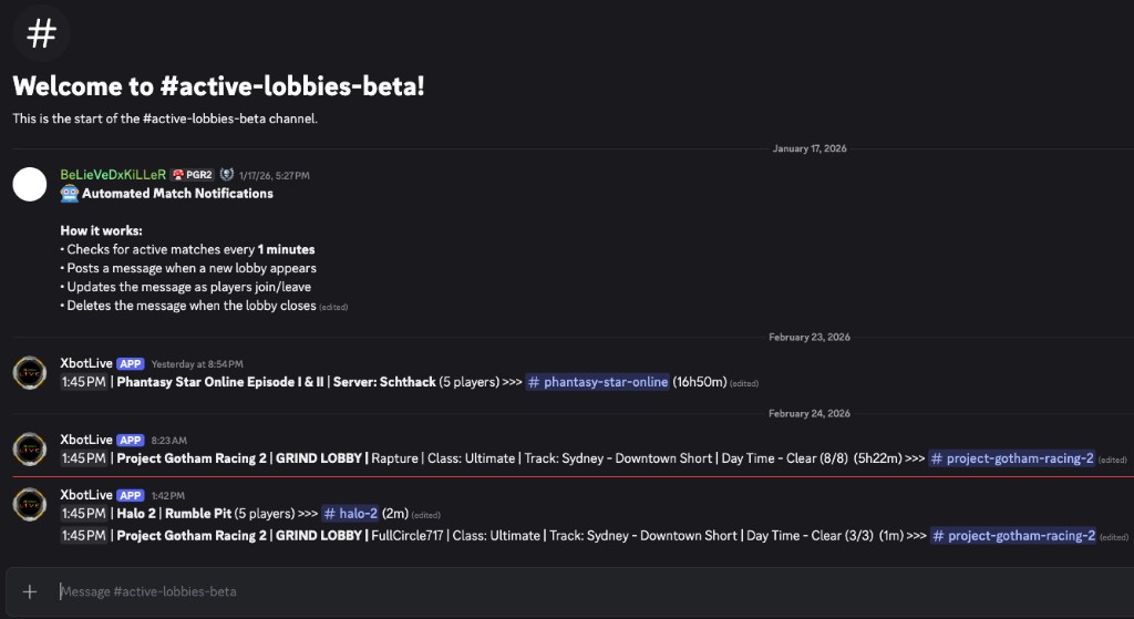 Active Lobbies on Discord